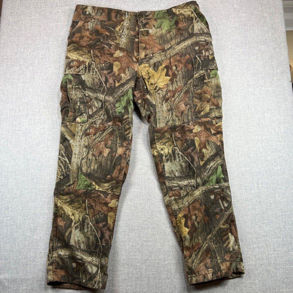 VTG‎ Cabelas Advantage Timber Camo Cargo Pants Mens XL x 32 Hunting Double Knee